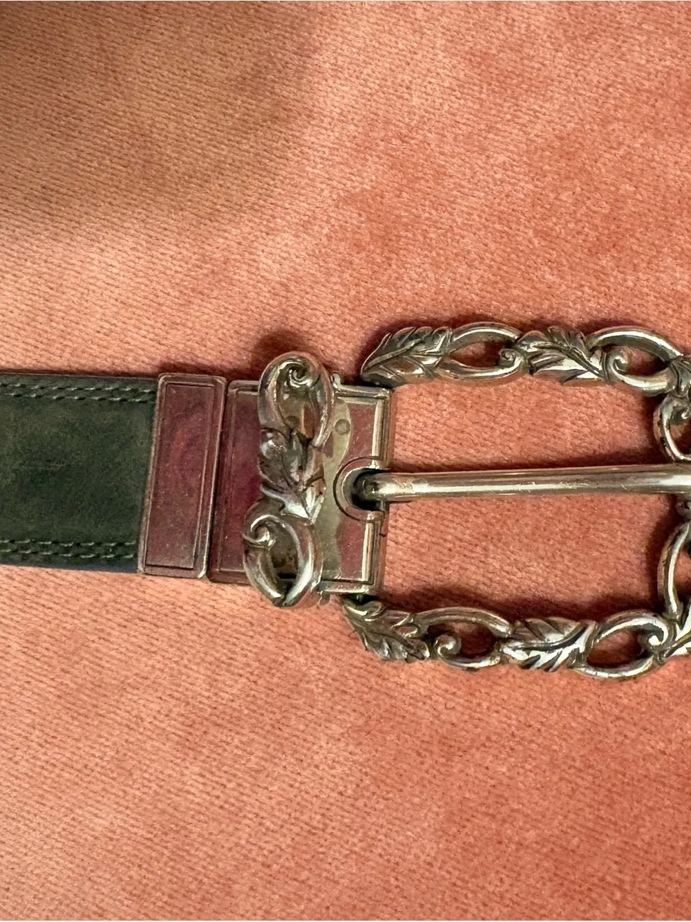 Brighton - Vintage-Inspired Gray/tan reversible Leather Belt with silver buckle